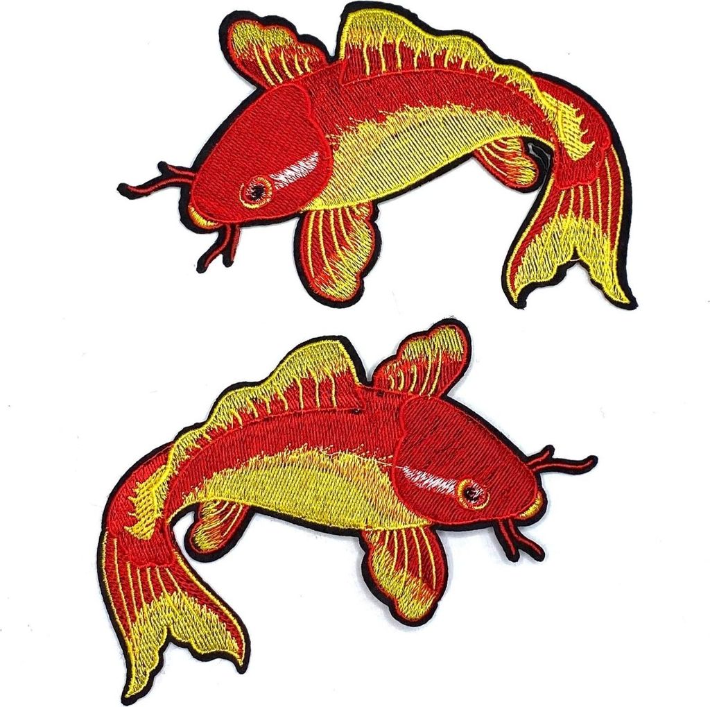 Fisch-Koi-Karpfen-Emblem-Patch-Set zum Aufbügeln