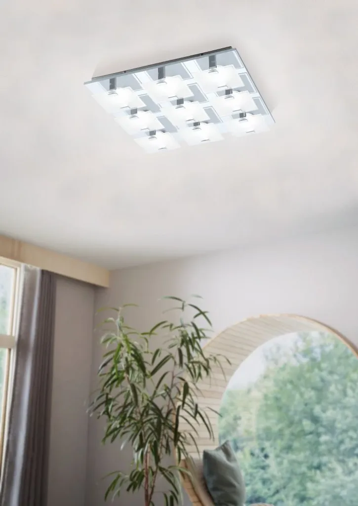 Eglo Vicaro Lampada LED Parete/Soffitto Cromo e Vetro Satinato 90628 - 2