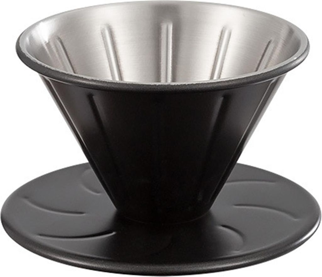 Kaffeefilterkegel aus Edelstahl, Handtropf-Übergießtrichter mit Spiralrippen, spülmaschinenfester V-förmiger Kaffeefilter für die meisten Kaff...