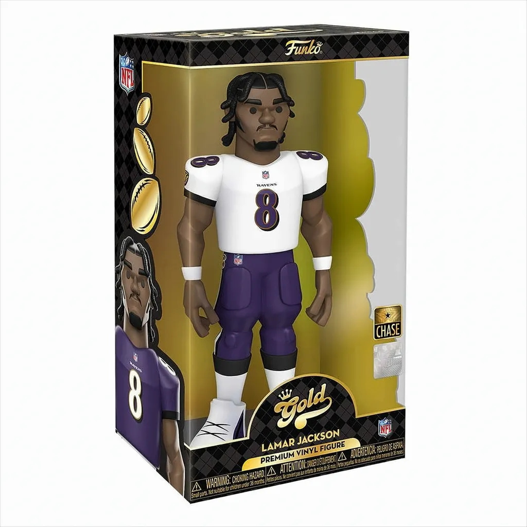 Déco bureau NFL Lamar Jackson Figurine Funko Gold Ravens Baltimore