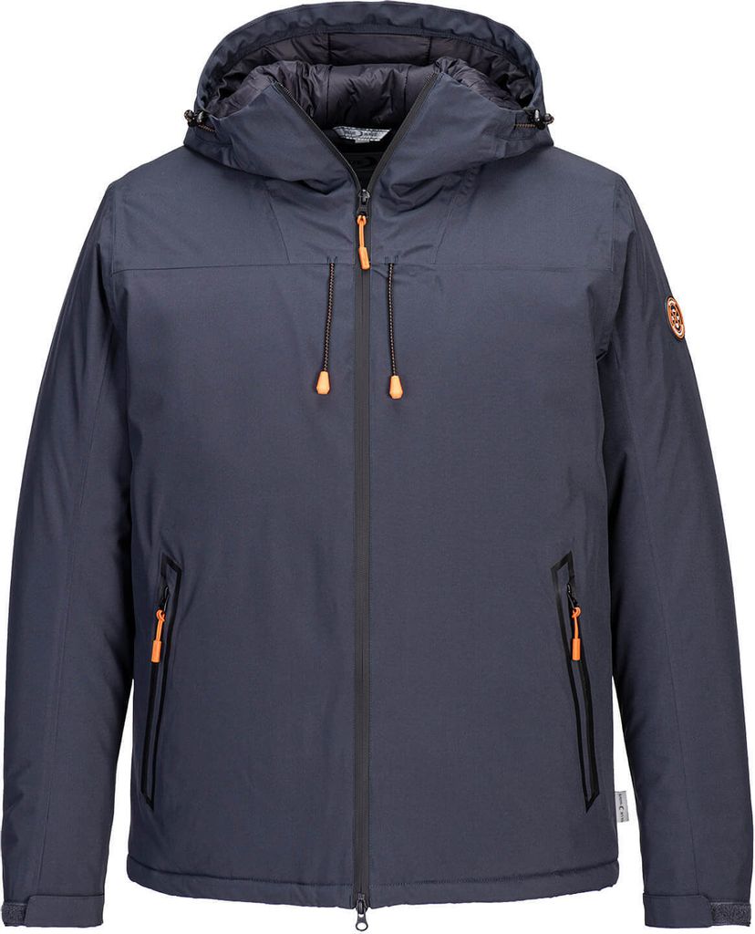 Blue Wave Herren Funktionsjacke Lasse mit Wattierung - Wasserdichte Jacke mit Kapuze in Anthrazit Größe XXL