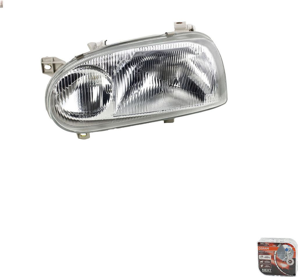 Johns, Scheinwerfer + Osram Night Breaker Laser passend für VW Golf III 1Hx0 Links 1H6941017B 1H6941017AF 1H6941017AC 1H6941017L