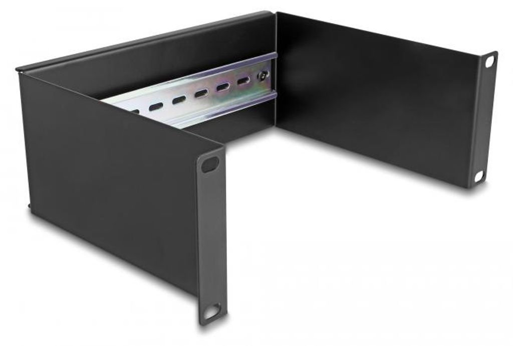 DeLOCK 10′′ Hutschienenpanel 2 HE schwarz, Regal-Schiene, Metall, Schwarz, 1 Stück(e)