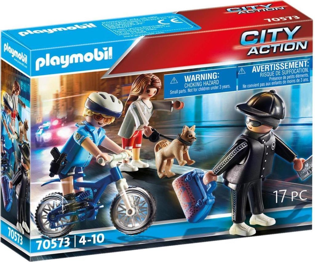 PLAYMOBIL, Polizei-Fahrrad: Verfolgung des Taschendiebs, Image du produit 