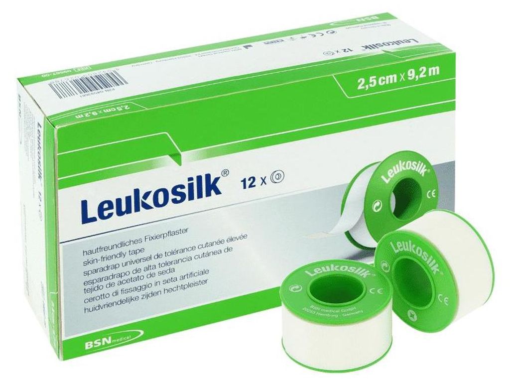 Leukosilk 2,5 cmx9,2 m 12 pces Image du produit 