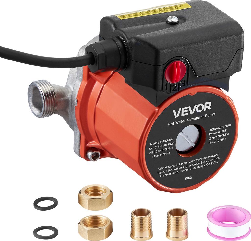VEVOR circulatiepomp, 38 liter per minuut, circulatiepomp Productafbeelding 