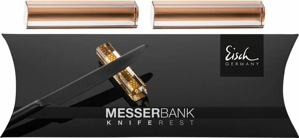 Eisch Messerbänkchen 2er Set, Style 2, Messerablage, Messerbank, Glas, Kupfer, 7 x 1.5 cm, 77286202