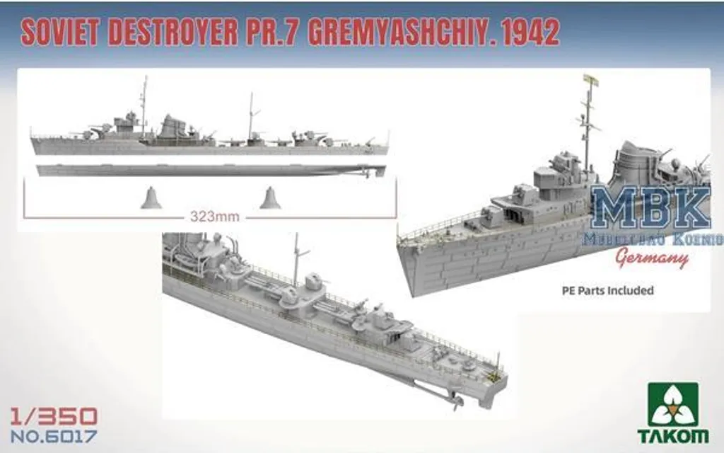 Maquette de Bateau Militaire Destroyer Gremyashchiy PR.7 Takom 6017