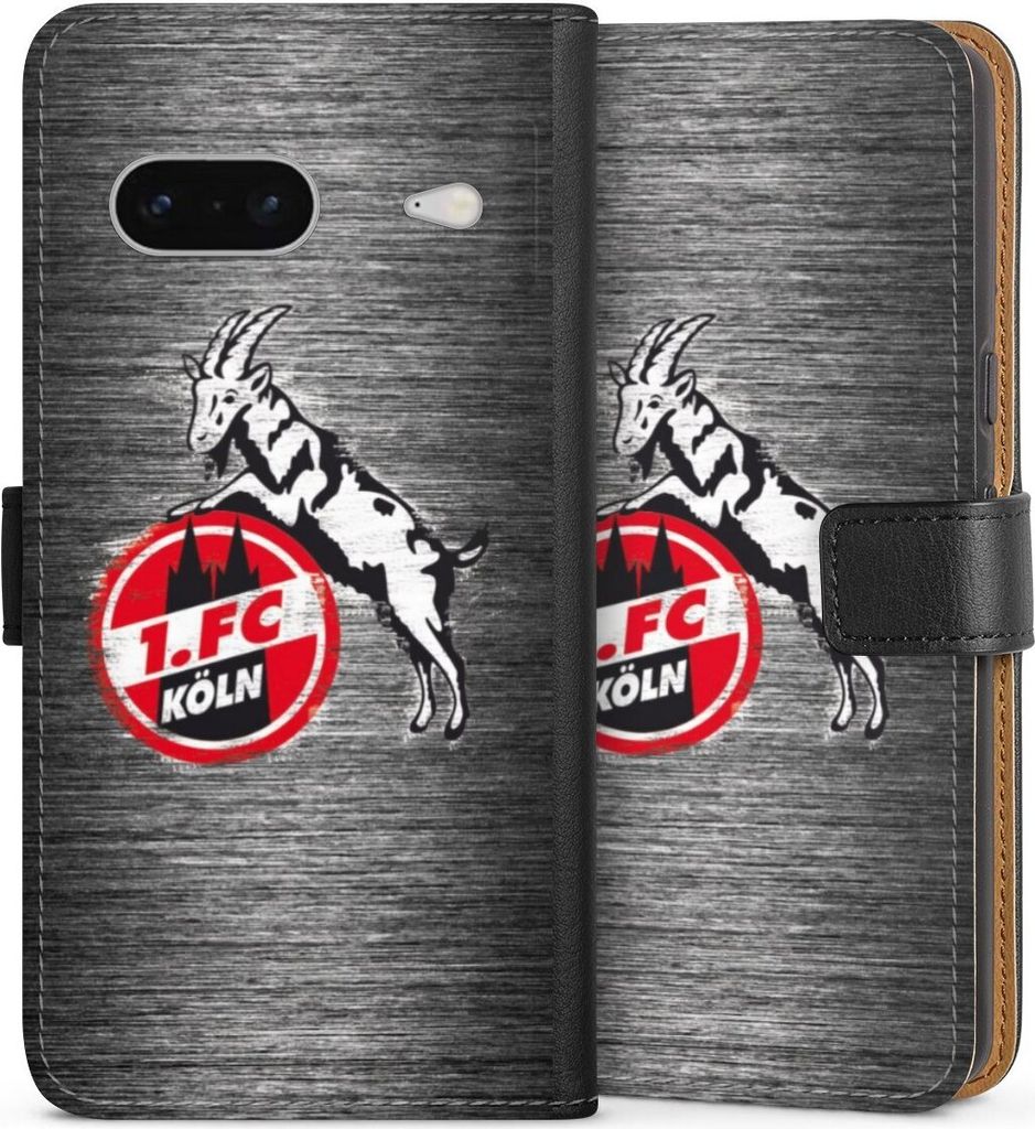 DeinDesign Klapphülle für Google Pixel 7 Handytasche Lederhülle Tasche 1. FC Köln Metallic Look Offizielles Lizenzprodukt