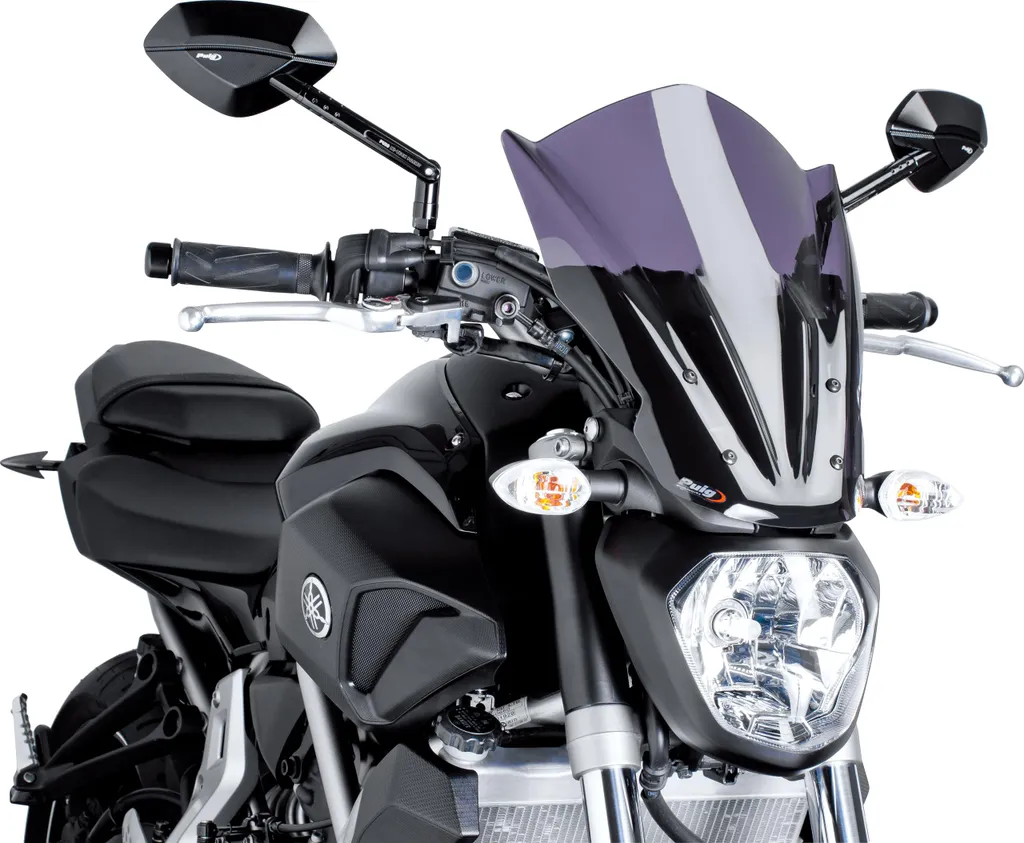 Saute-vent Touring Puig Fumé Foncé pour Moto Yamaha MT-07 Haute Protection
