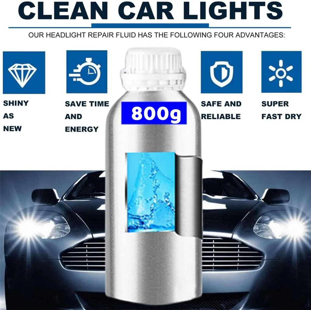 Rénovateur de phares voiture 1600ml kit complet de polissage manuel DIY