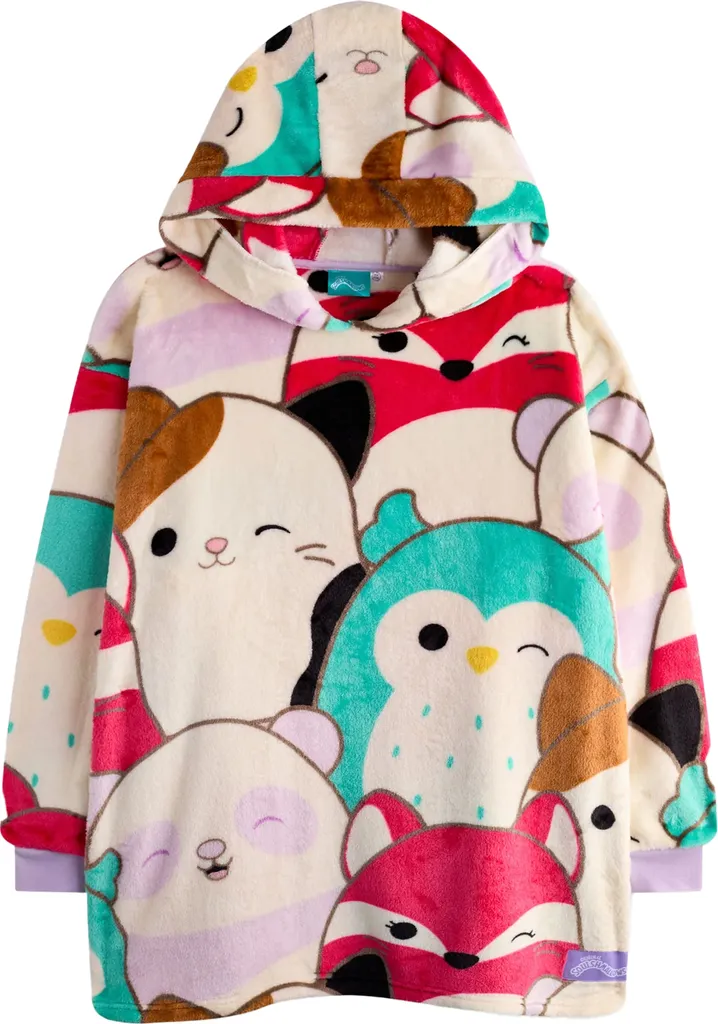 Sweat Plaid à Capuche Enfant Squishmallows Couverture Polaire Multicolore