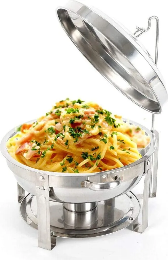 Réchauffeur d'aliments 7.5L Inox avec Couvercle et Support Brûleur