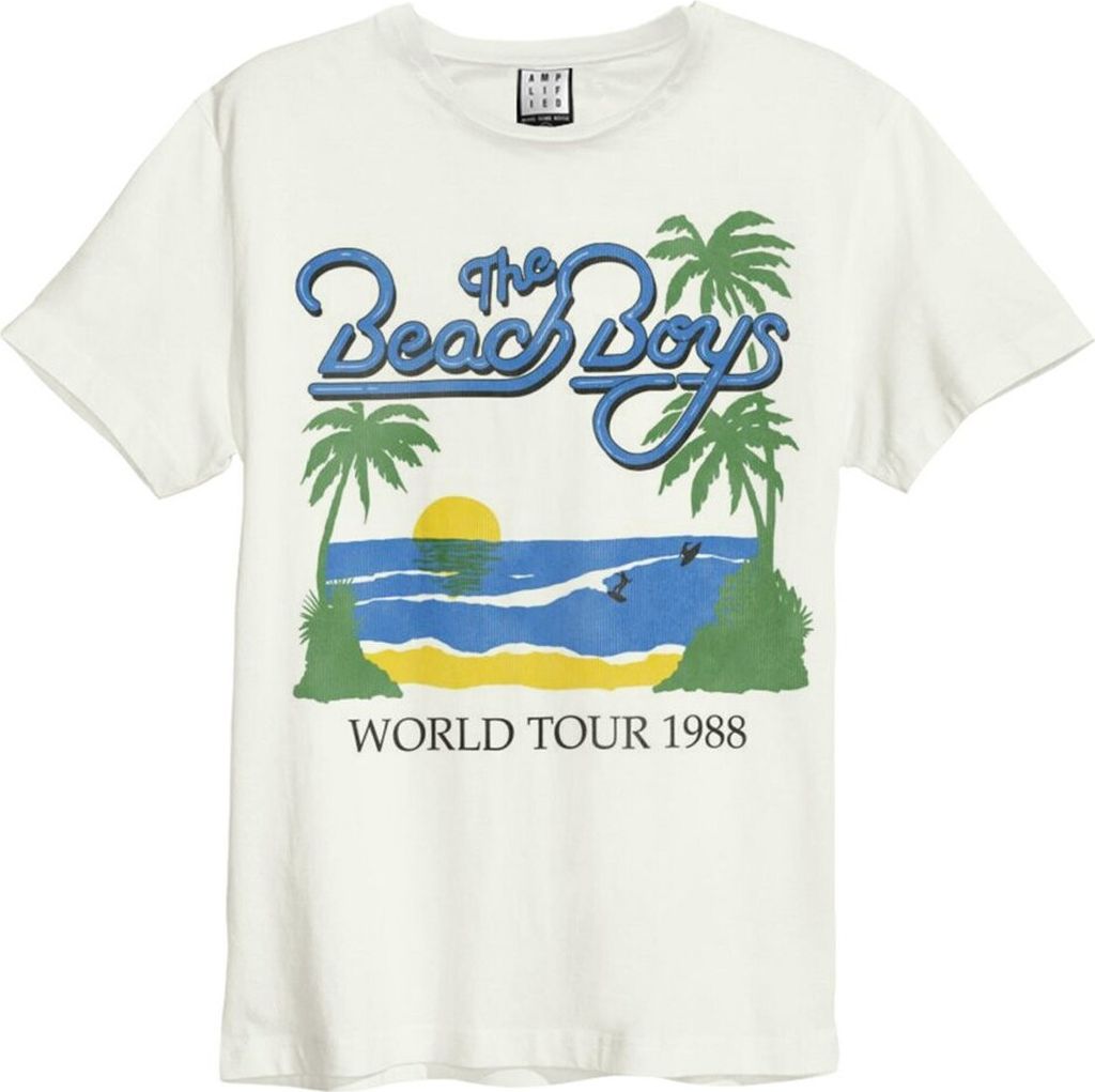 Amplified - "1988 Tour" T-Shirt für Herren/Damen Uni GD444 (L) (Altweiß/Blau/Grün)
