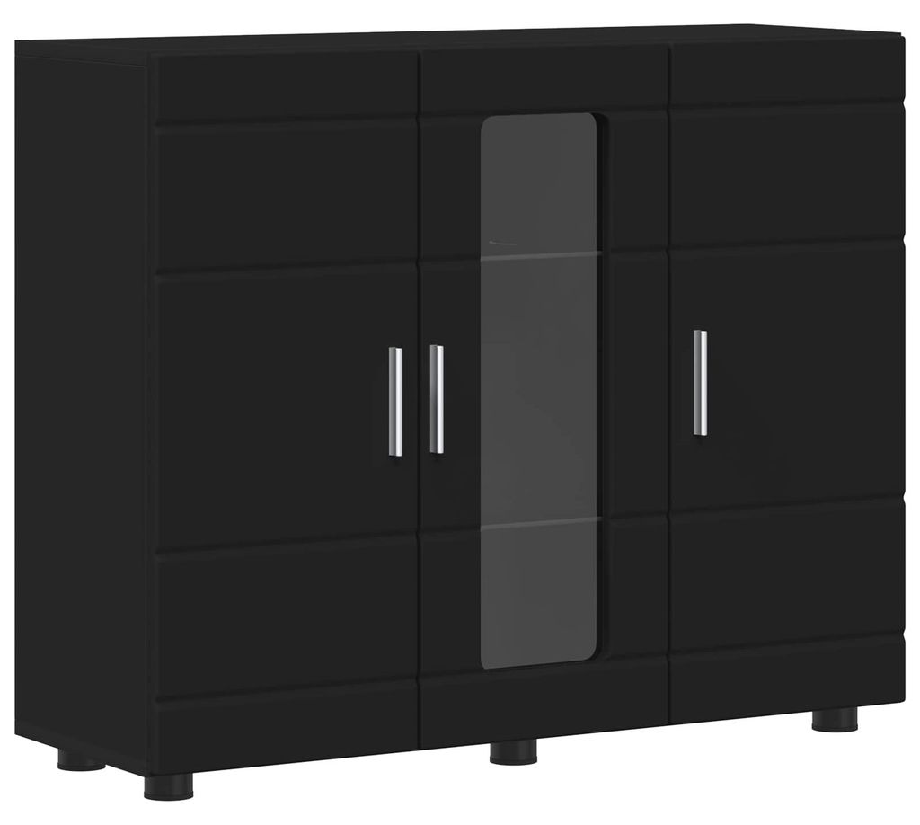vidaXL Holzschrank Schwarz 88,5 x 30,5 x 73 cm Holzwerkstoff