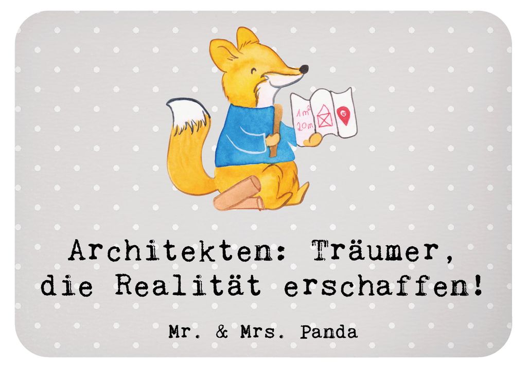 Mr. & Mrs. Panda magnet Architekt Träumer - Grau Pastell - Geschenk, Berufsalltag, Planer, Berufe, Beruf, Kühlschrankmagnet, haftmagnet, whiteboa...