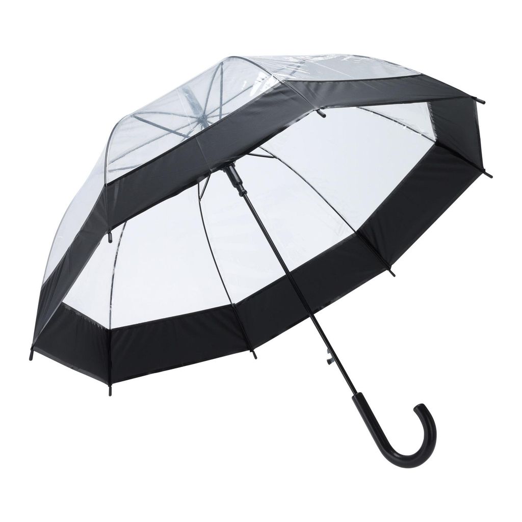 Regenschirm Transparent Ø 85 cm Automatik Stockschirm Windfest Regen Schirm Durchsichtig mit schwarzem Rand
