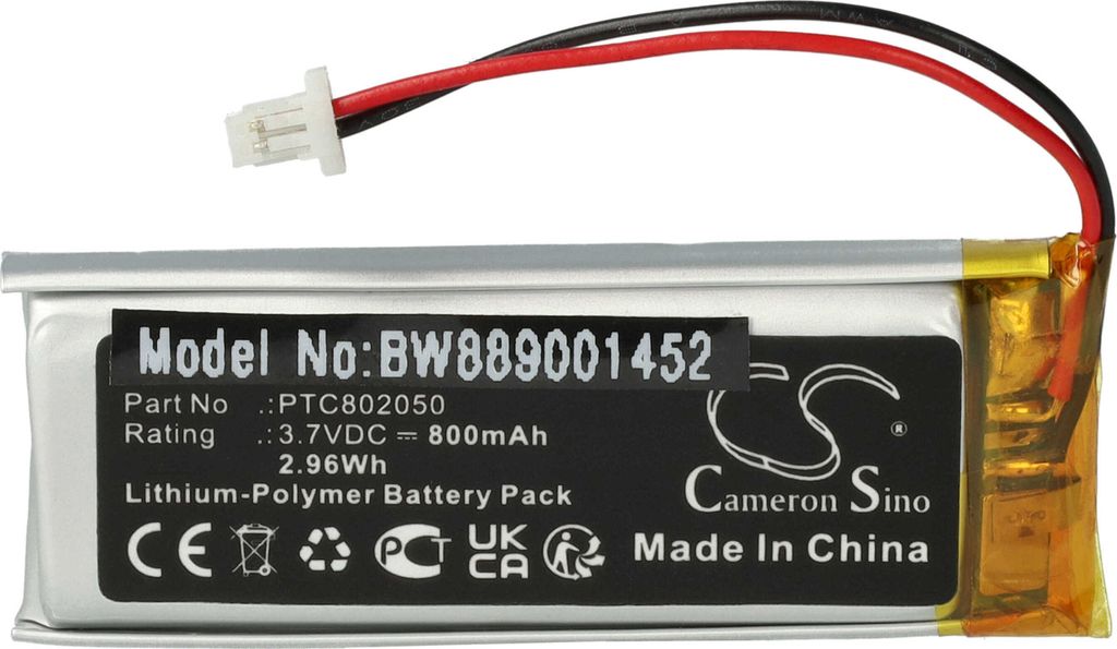 vhbw Akku kompatibel mit Interphone Off Road, F5XT, F5S, F5MC, Shape, F5, F4XT, F4S, F4MC Wireless Headset Kopfhörer (800 mAh, 3,7 V, Li-Polymer)