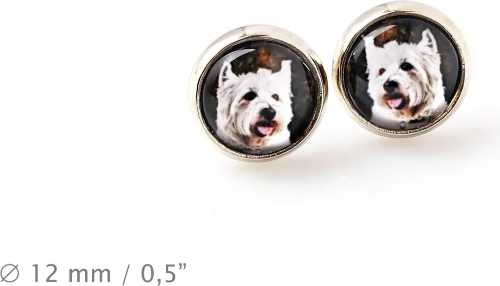West Highland White Terrier, Terrier delle Highlands bianco, Westie - Set di gioielli con la tua foto, gioiello per donna, prodotto artigianale, prodotto realizzato a mano con passione per il marchio Art-Do