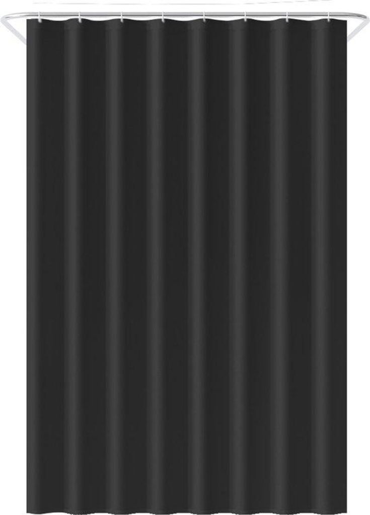 Ultiluxe Duschvorhang 120 x 200 - Schwarz - Wasserdichter Duschvorhang - Schimmelresistent - Duschvorhang mit 8 Haken - Waschbar