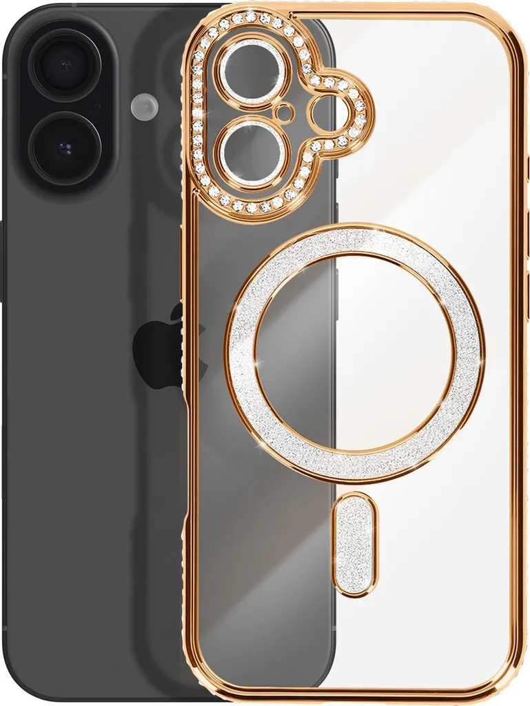 Regalo Perfetto: Cover iPhone 17 Avizar Oro e Strass MagSafe - 6