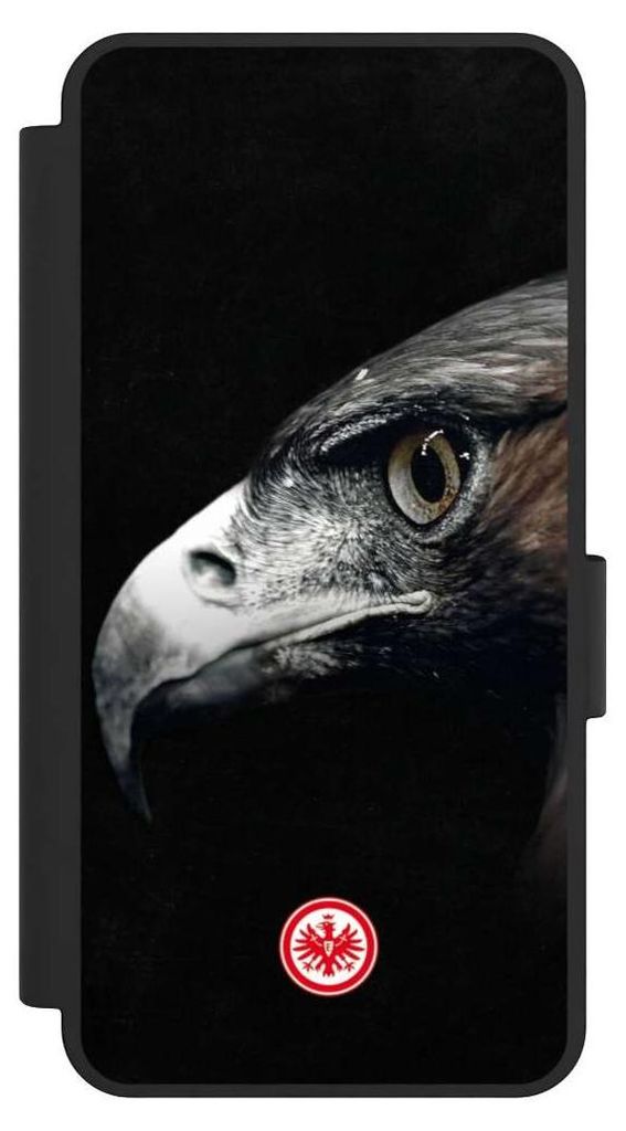 NIVOCASE Klapphülle für Samsung Galaxy S25 Edge Handyhülle aus Kunst Leder NIVOflip schwarz Europameisterschaft Eintracht Frankfurt Offizielles...