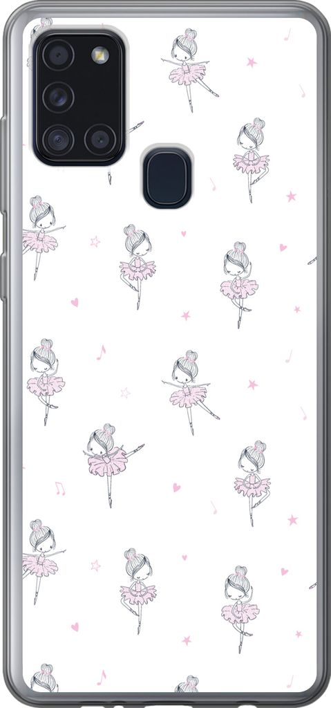 MuchoWow Handyhülle Schutzhülle Hülle für Telefoonhoesje Samsung Galaxy A21s Mädchen - Ballett - Rosa - Muster - Mädchen - Kinder - Kinder ...