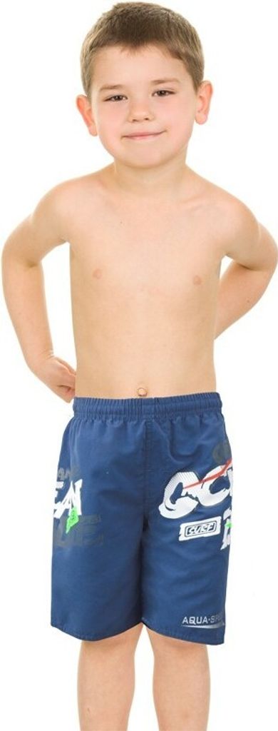 AQUA-SPEED Jungen Badeshorts - Knielänge - mit Gesäßtasche - schnelltrocknend - #AsDAVID, Blau, 9/10A