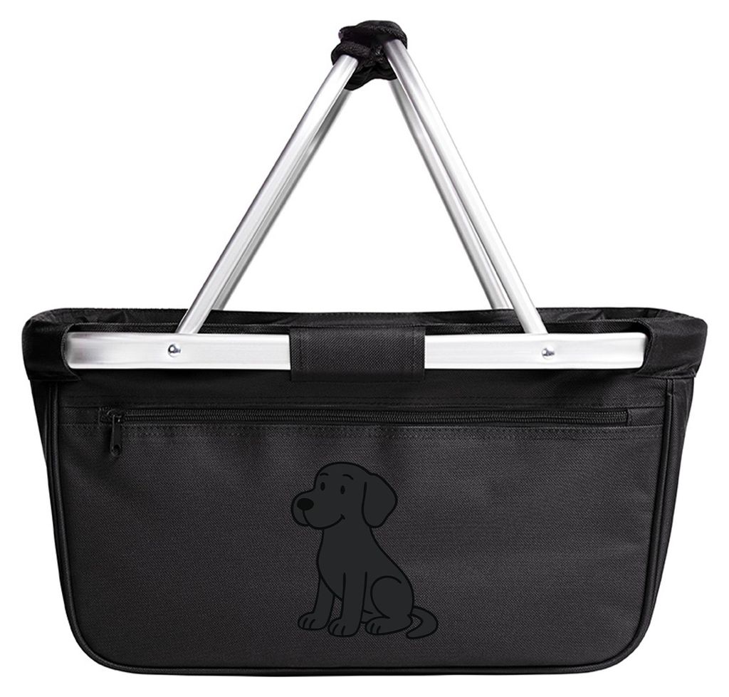 Huuraa Einkaufskorb brauner Labrador Retriever Chocolate Labi Comic 20 Liter Black faltbarer Tragekorb Geschenkidee