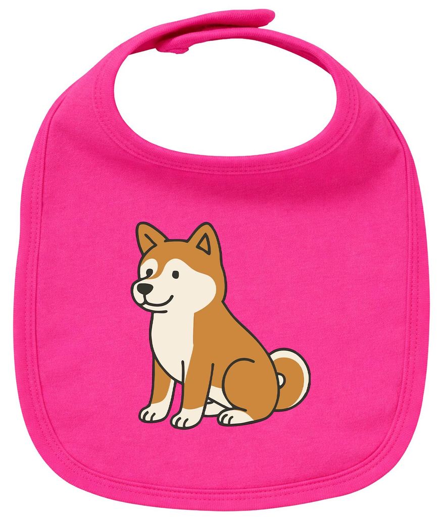 Huuraa Baby Lätzchen Akita Inu Comic Akita Cherry Pink Klettverschluss Baumwolle Latz Geschenkidee