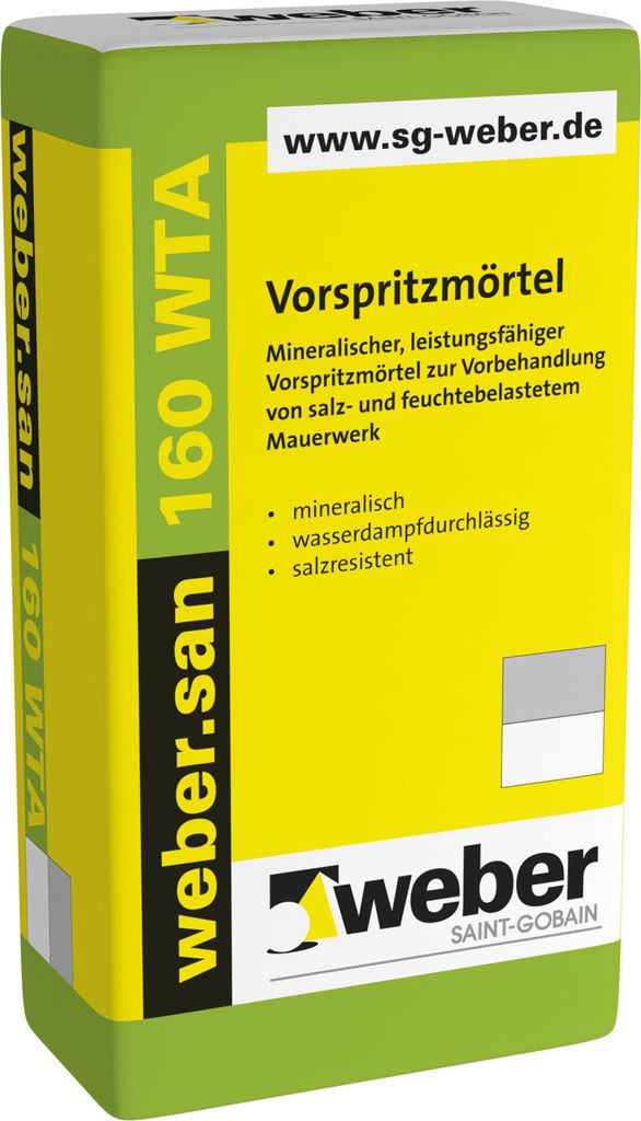 weber.san 160 WTA Vorspritzmörtel naturgrau 30kg Produktbild 