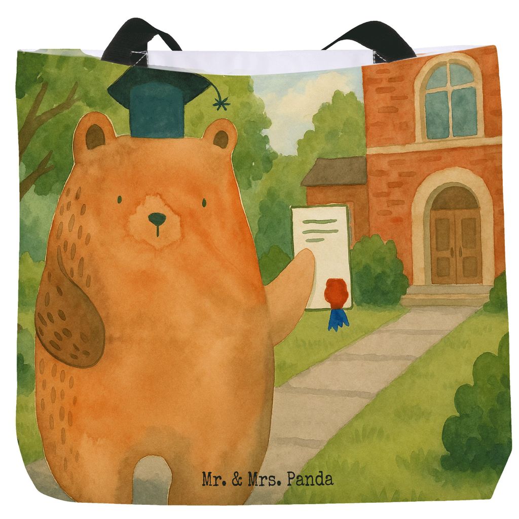 Mr. & Mrs. Panda Tote Bag Bär Prüfung Design - Weiß - Geschenk, Zeugnis, Reisetasche, Schultasche, Abschluss, Strandtasche, Prüfungen, Abitur, ...