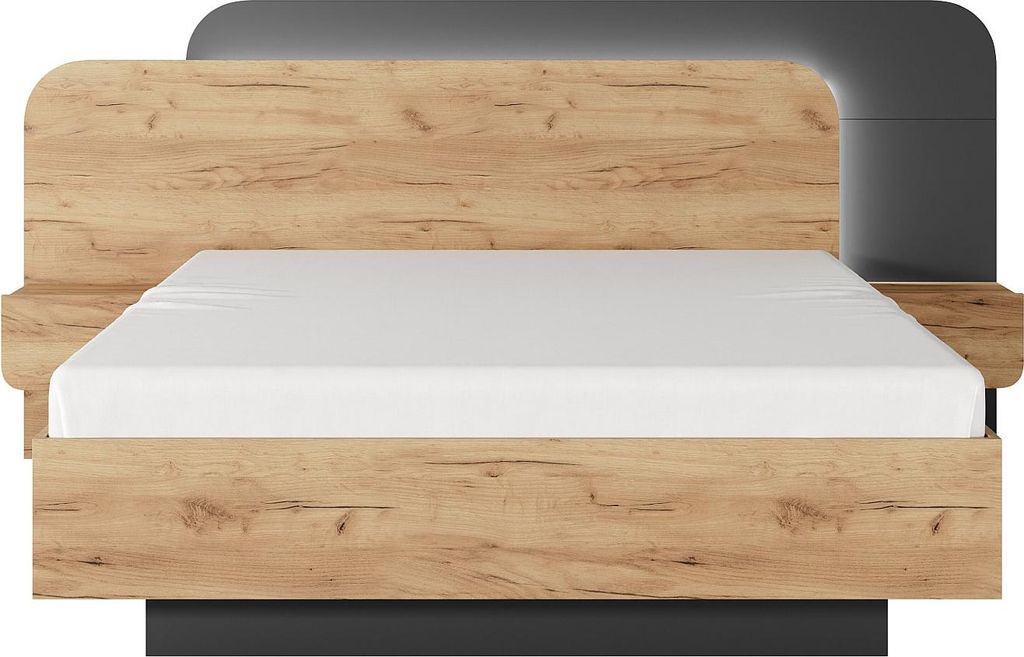 Bett mit Nachttischen 160 x 200 cm - Mit LED-Beleuchtung - Produktbild 