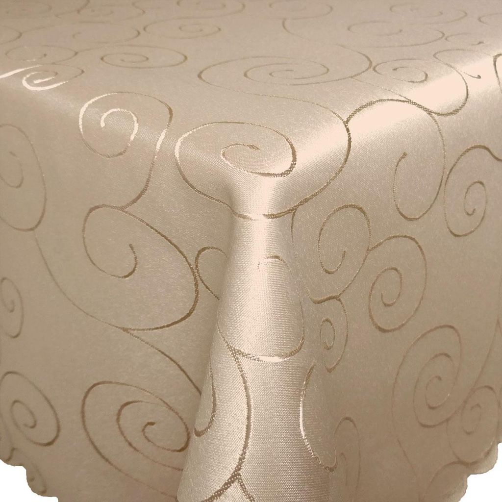 ORNAMENTE Tischdecke eckig 90x90 CREME-BEIGE Mitteldecke pflegeleicht