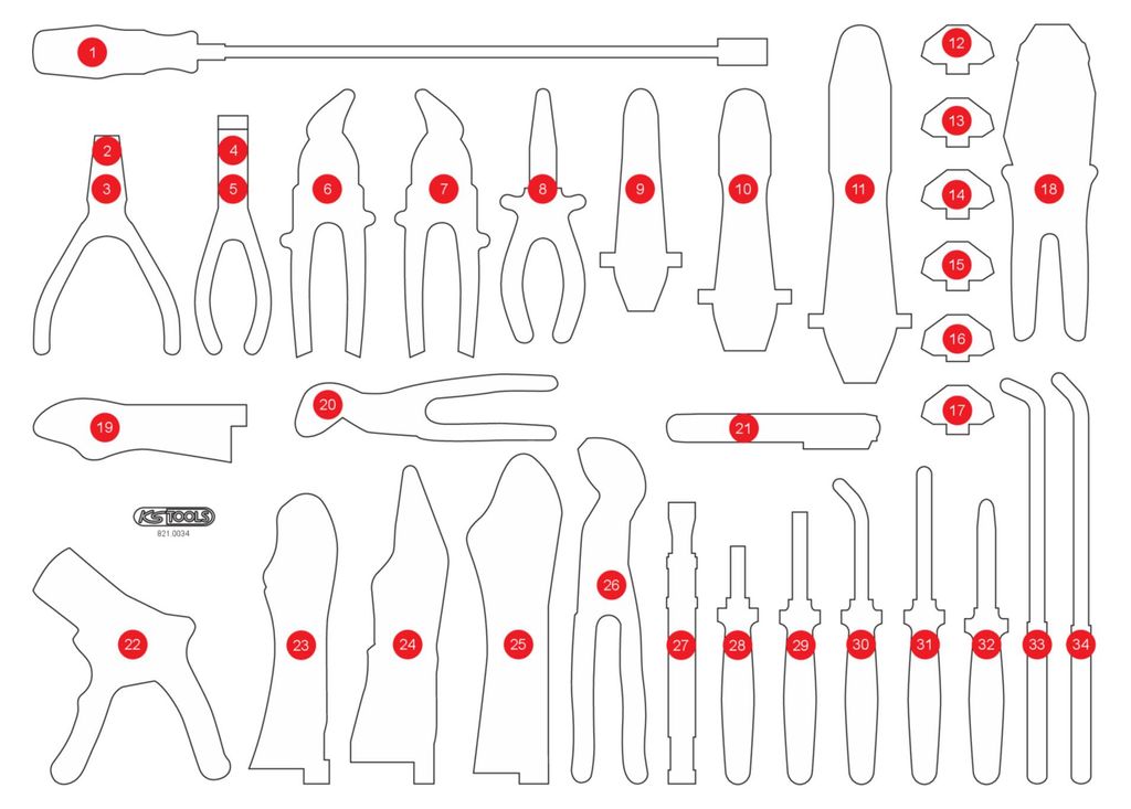 KS Tools Leere Schaumstoffeinlage zu 821.0034