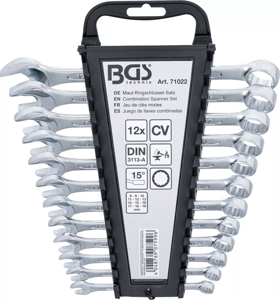 BGS Maul-Ringschlüssel-Satz SW 8 - 19 mm 12tlg. - 71022 Produktbild 