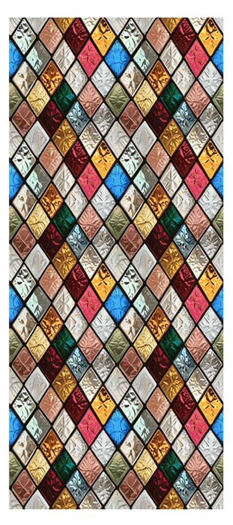 Aufkleber im Vintage-Buntglas-Design, abnehmbar, wasserfest, statisch haftend, für Fenster in Wohnzimmer, Büro, Kirche oder als dekorative Sichts...