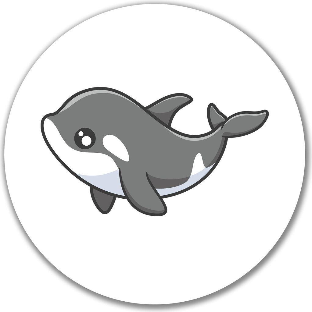 Huuraa Aufkleber Orka Killerwal 10cm rund Sticker Geschenkidee