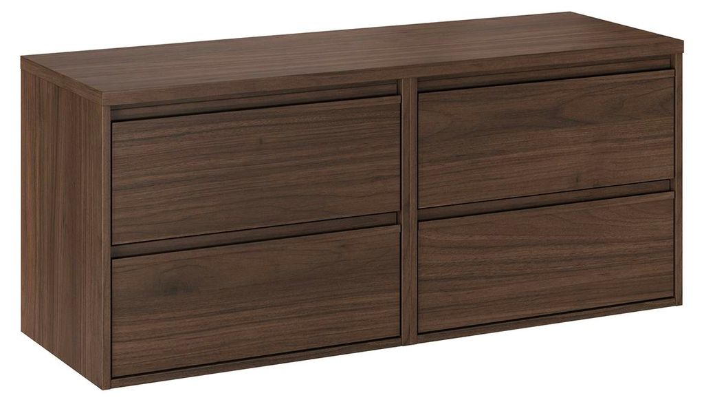 Waschtischunterschrank 120cm Edmé mit 4 Schubladen, Holzoptik