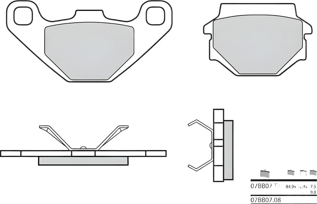 Plaquettes Brembo 07BB0708 Carbone-Céramique pour Aprilia et KTM Enduro