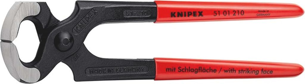 KNIPEX 51 01 210 Hammerzange poliert mit Kunststoff überzogen 210 mm