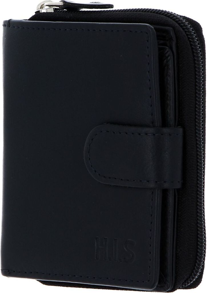 H.I.S Leder Geldbörse Wallet Black schwarz