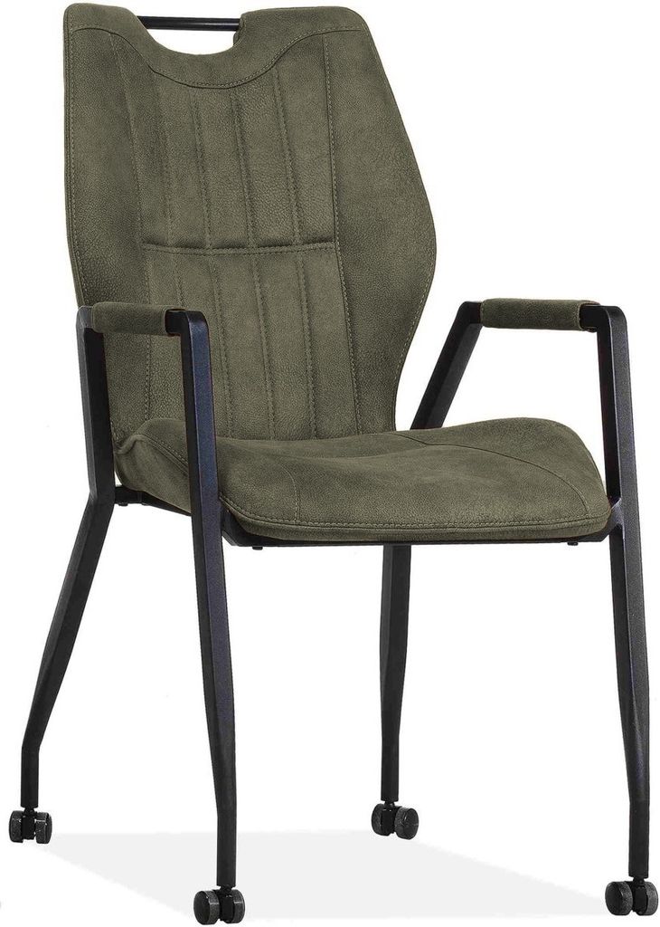 Stuhl Olympic mit Rollen – Moosgrün – 2er-Set Produktbild 3