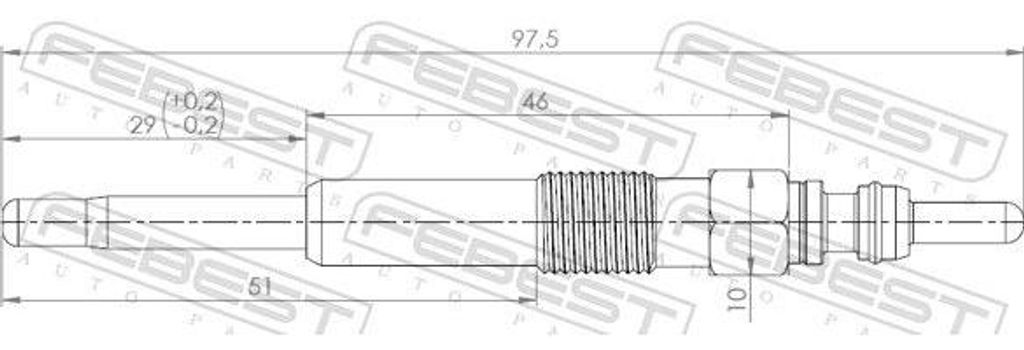 FEBEST 23642-004 Glühkerze OE 60617002 kompatibel mit A2, A3 8L, A4 8E, A6 4B, Galaxy, Cherokee, Bora, Caddy, Fox, Golf IV, Lupo, Multivan V, New ...
