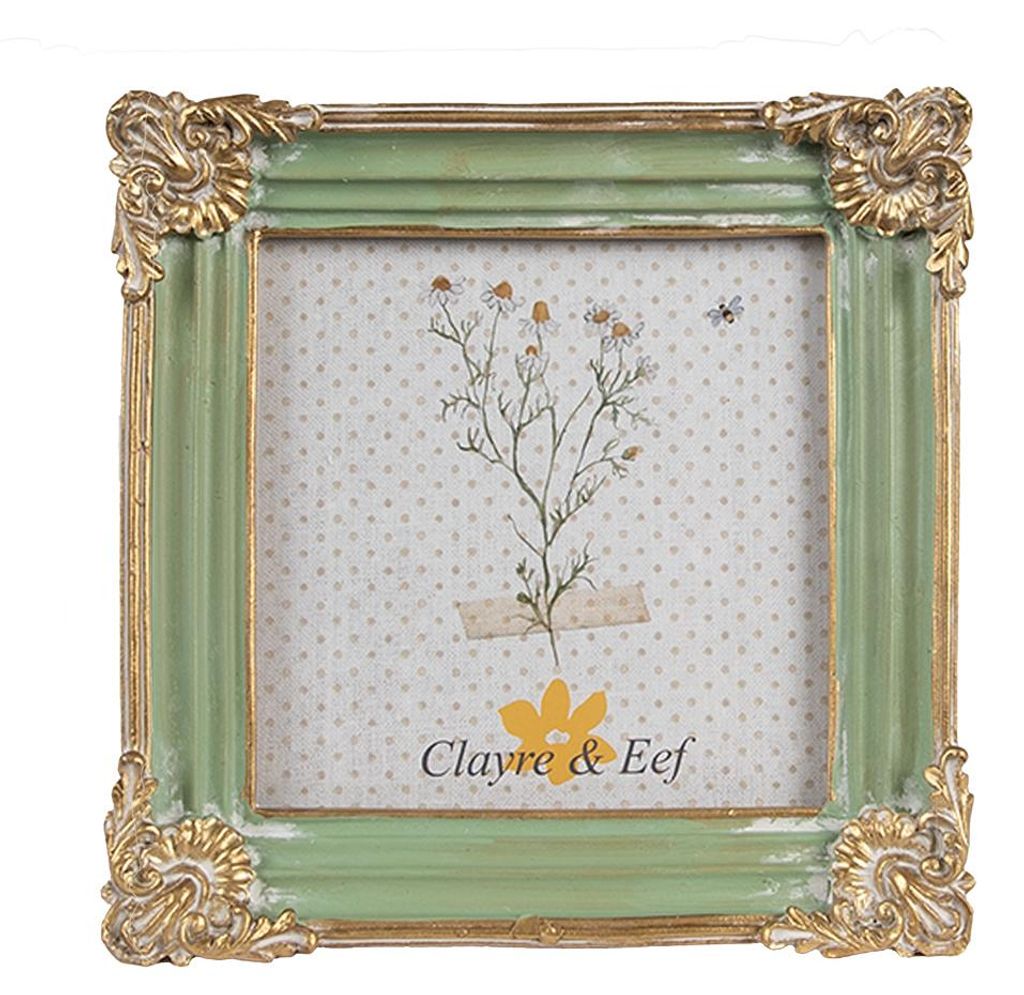 Marco de fotos Clayre & Eef, 10x10 cm, color verde, de Imagen del producto 