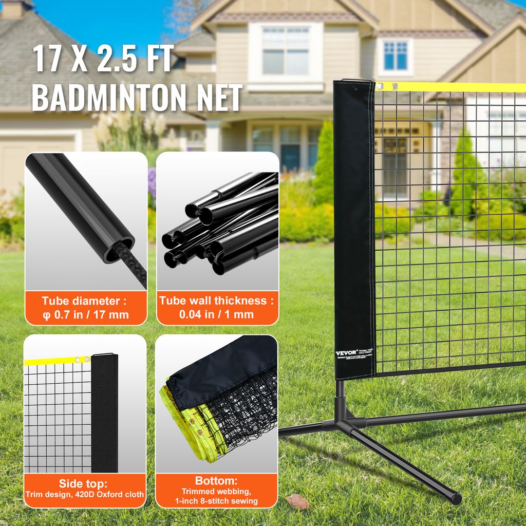 VEVOR Badmintonnetz, Höhenverstellbares Volleyballnetz, 510 Produktbild 4