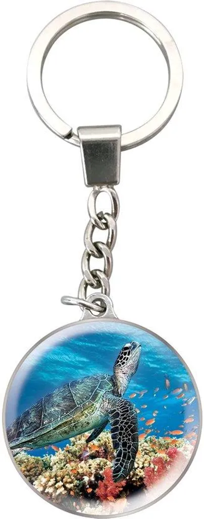 Ne perdez plus vos clés : porte-clés tortue verre et chaîne inox robuste