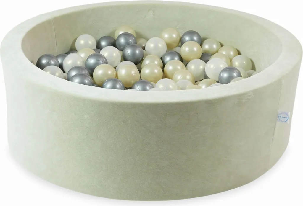 Bac à balles en velours menthe 90x30 cm : aire de jeux pour l'éveil