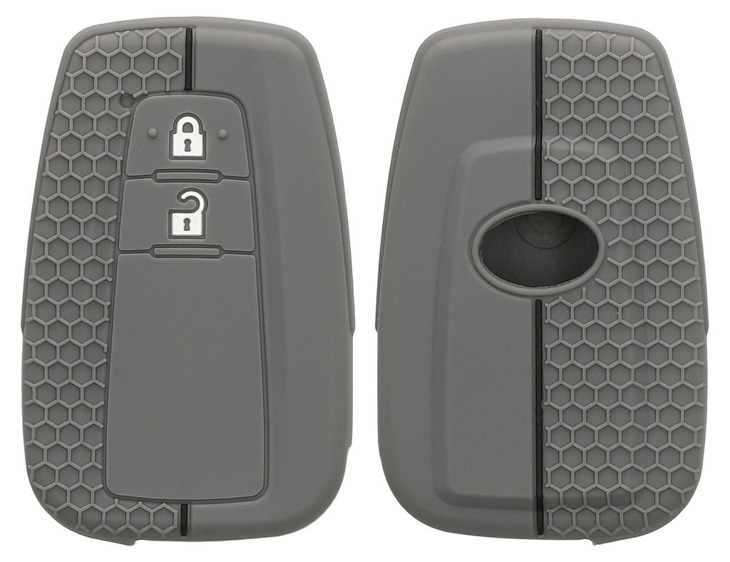 kwmobile Schlüsselhülle für Toyota 2-Tasten Smart Key Autoschlüssel Hülle - Autoschlüssel Schlüssel Hülle aus Silikon - Schlüsseletui in G...