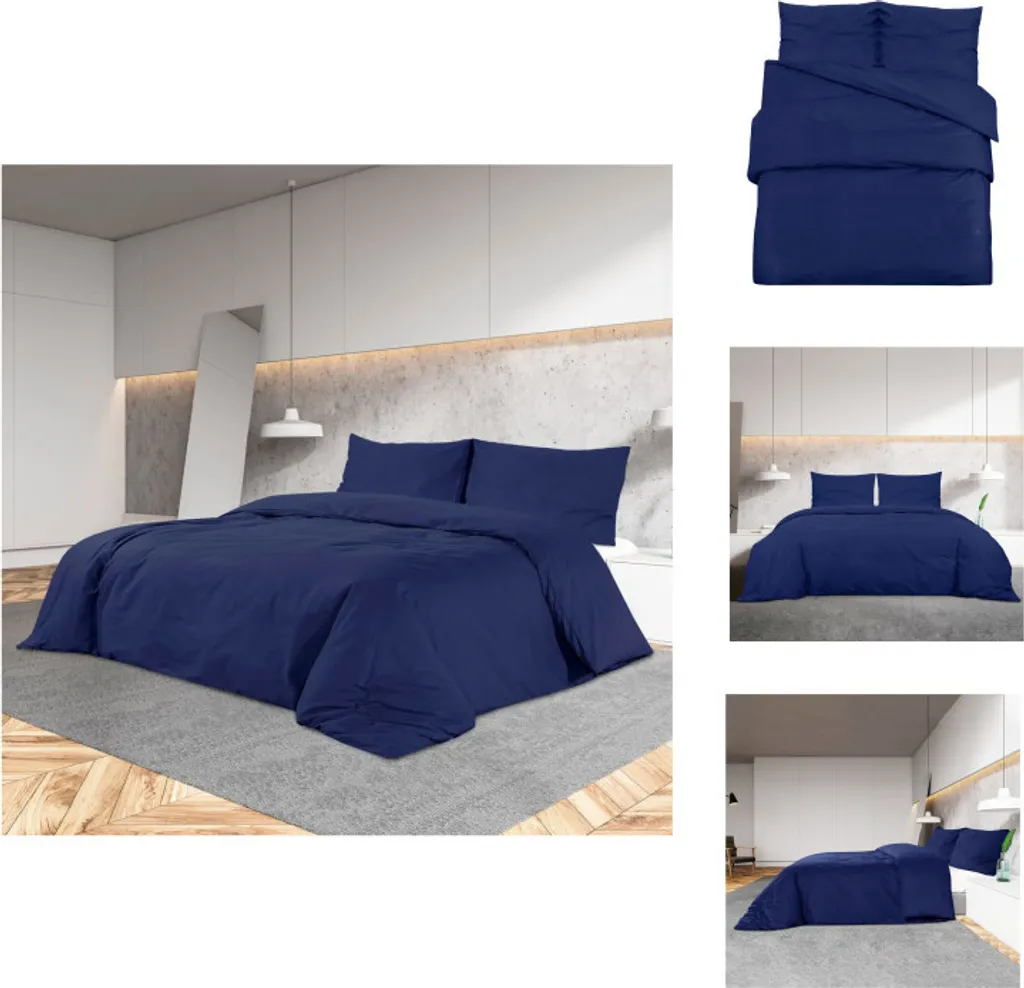 vidaXL Copripiumino 200x200 Blu Navy | Arredo Letto in Microfibra Moderna